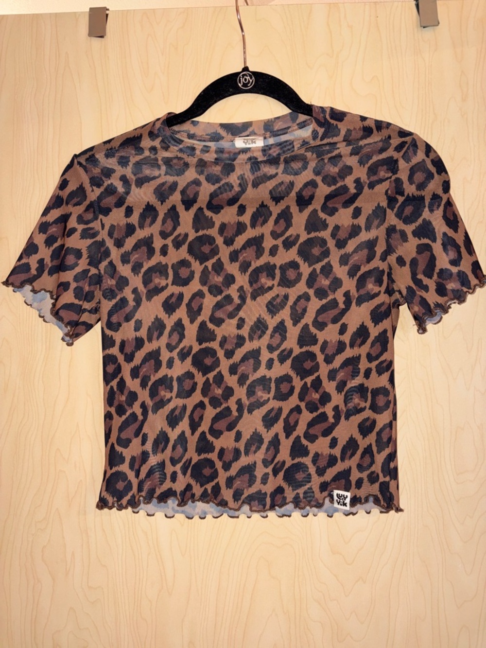Leopard Print Short Sleeve Tee - Brown/Black